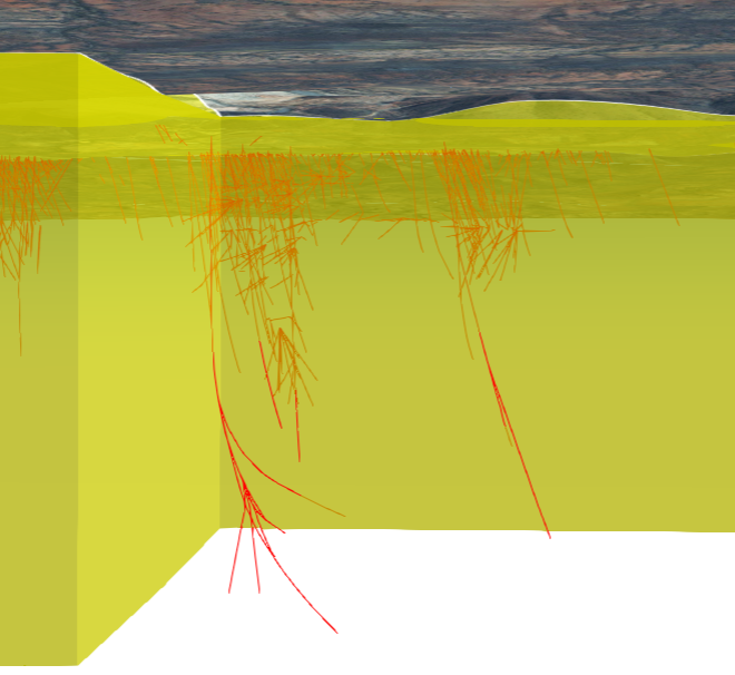 extruded land parcel below ground