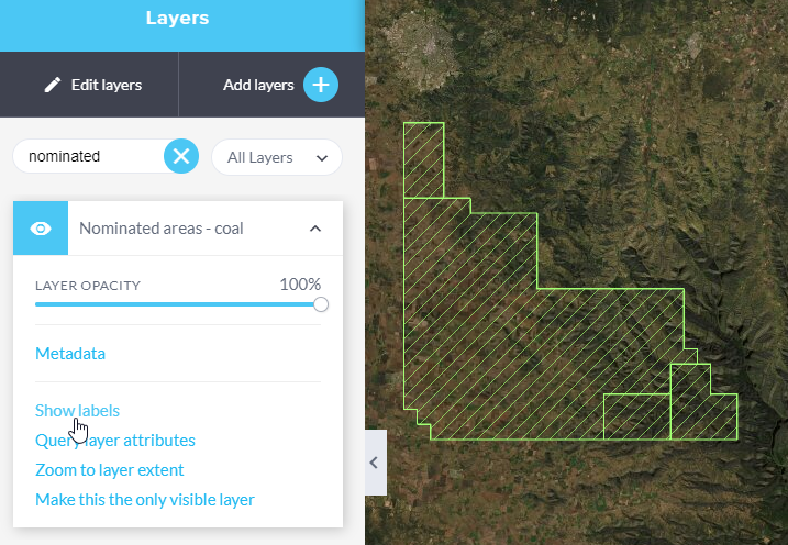 Layers show labels