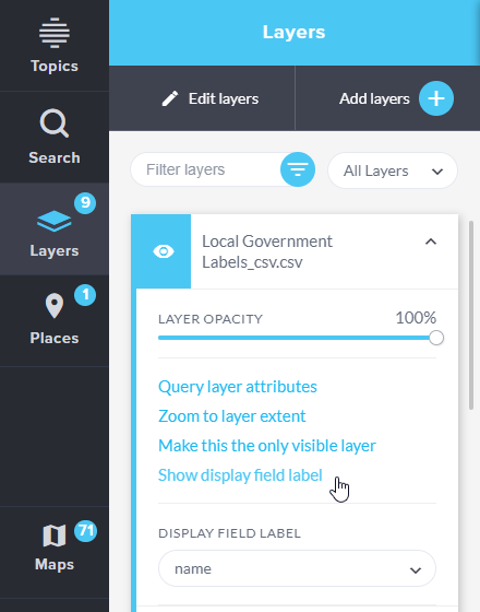 show display field label