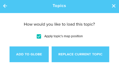 Topics popup