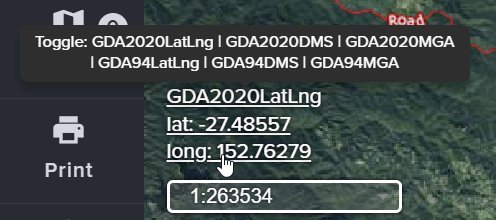 coordinates toggle